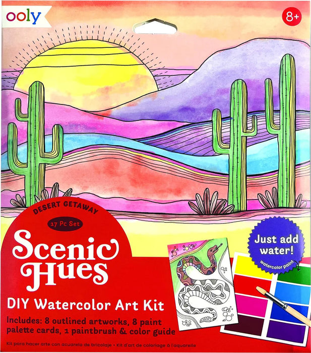 Scenic Hues DIY Watercolor Art Kit, Desert Getaway