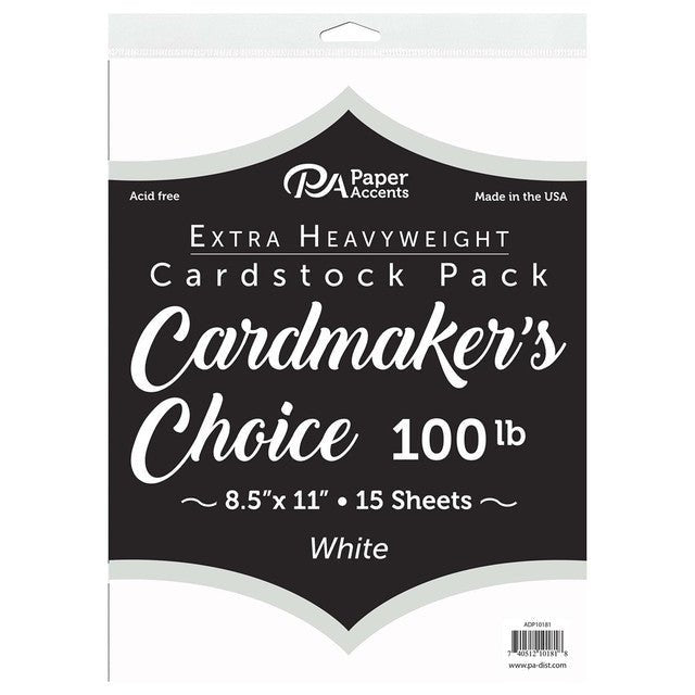 Paper Accents Cardstock 8 1⁄2x11" Cardmakers Choice 100lb White 15pc - Art Department LLC