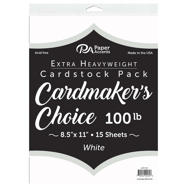Paper Accents Cardstock 8 1⁄2x11" Cardmakers Choice 100lb White 15pc