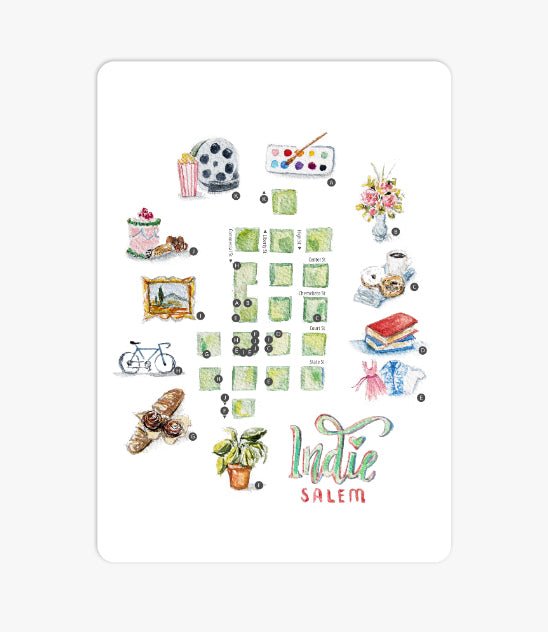 Rounded Corner 5x7 Indie Salem Print with Envelope - Art Department LLC