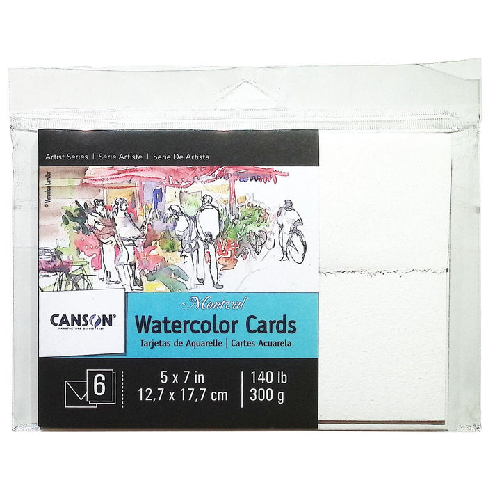 Blank Watercolor Cards and Envelopes, Cold Press 5X7" 6PC - Art Department LLC