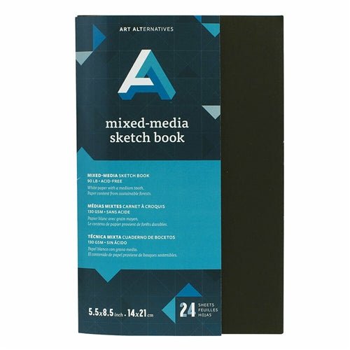 Art Alternatives Hardbound Sketchbook, Black - Art Department LLC