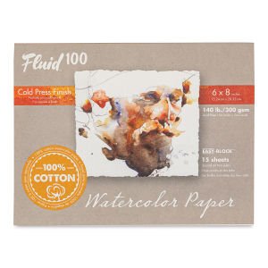 Fluid 100 Cold Press Watercolor Paper Easy - Block 15 Sheets - Art Department LLC