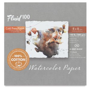 Fluid 100 Cold Press Watercolor Paper Easy - Block 15 Sheets - Art Department LLC
