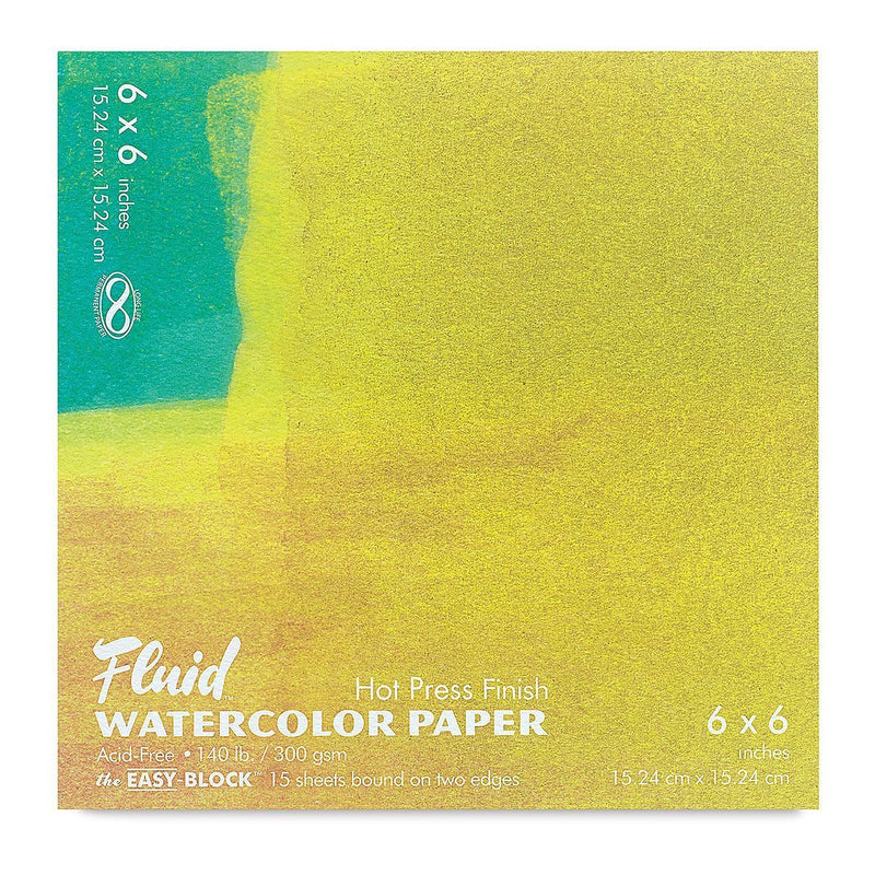 Fluid Watercolor Hot Press Paper Acid - Free Easy Block 140lb/300gsm - Art Department LLC