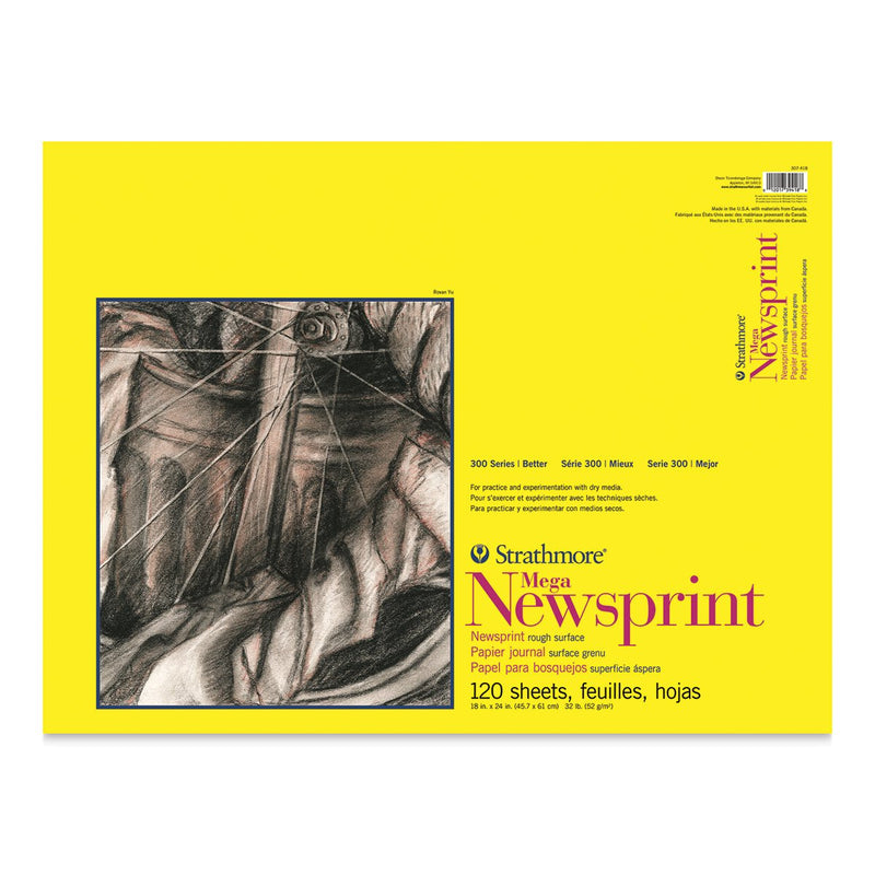 Newsprint Paper Mega Pads, 18" x 24" 120 Sheets - Art Department LLC