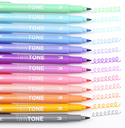 TwinTone Marker Set: Pastel - 12-Pack | Tombow