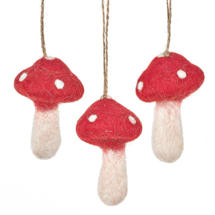 Handmade Needle Felt Hanging Red Toadstool Ornament