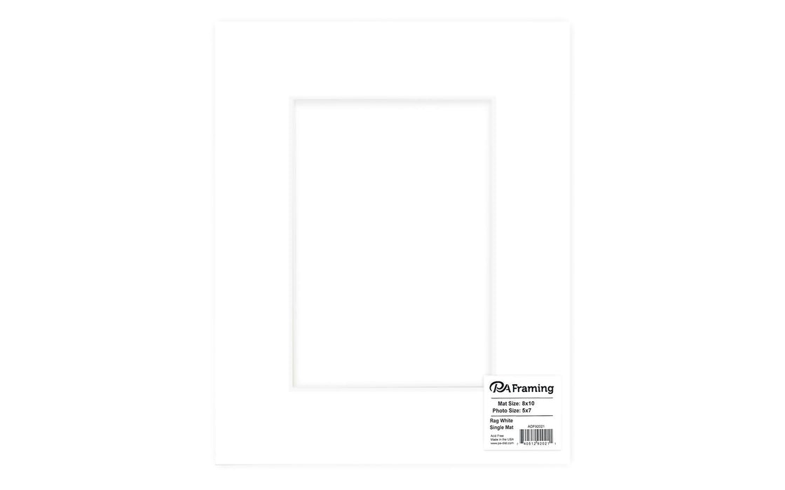 5x7 Mat for 8x10 Frame - Precut Mat Board Acid-Free Textured White 5x7 Photo Matte Made to Fit A 8x10 Picture Frame