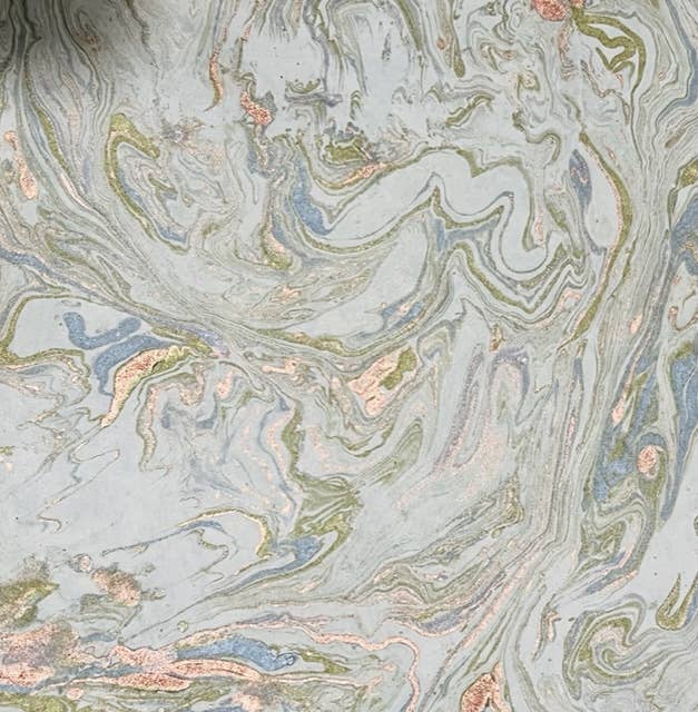 Cream Marble Paper with Flecks of Gold and Silver - Art Department LLC