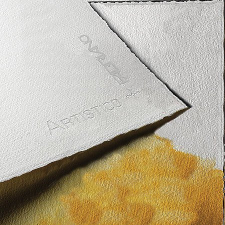 Artistico Traditional White 4-Deckle Watercolor Paper Sheets, Cold-Press 140LB 22x30"