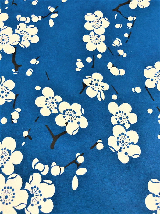 Cherry Blossom Handmade Decorative Paper Blue