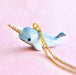 Hand-painted Porcelain Necklace Narwhal
