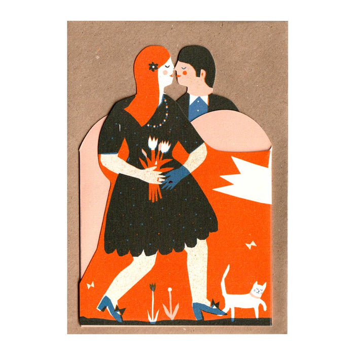 The Printed Peanut - Man and Woman Concertina Heart Card