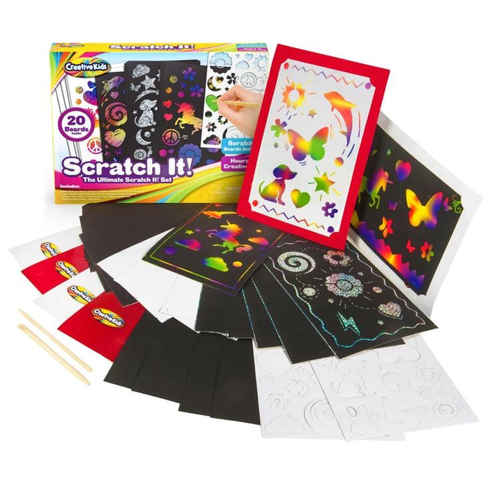 Creative Kids Ultimate Scratch It Off Papers Activity Set for Kids | Rainbows Scratchboard Arts and Crafts Kits for Children | P