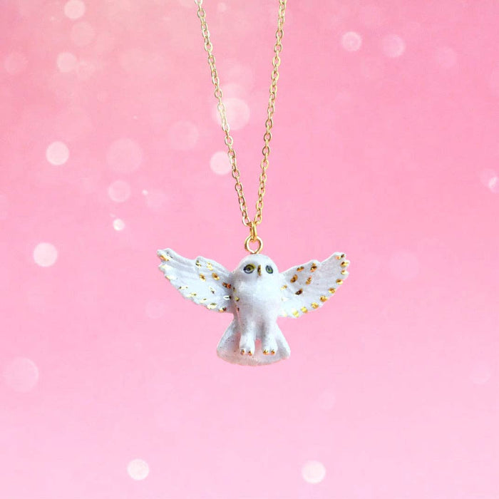 Hand-painted Porcelain Necklace Owl