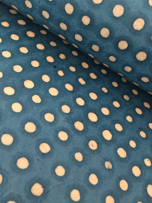 batik-painted dots blue