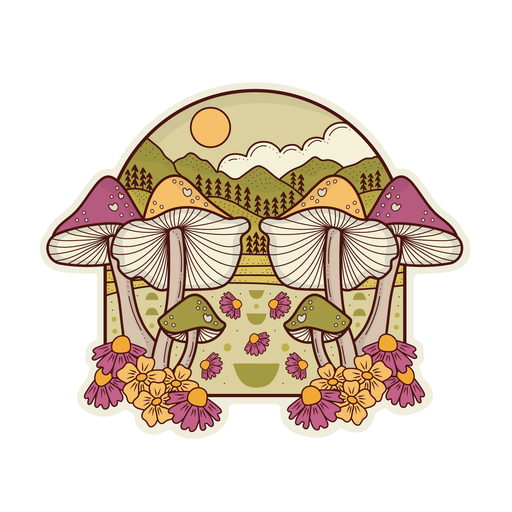 Mushroom Forest - Vinyl Sticker