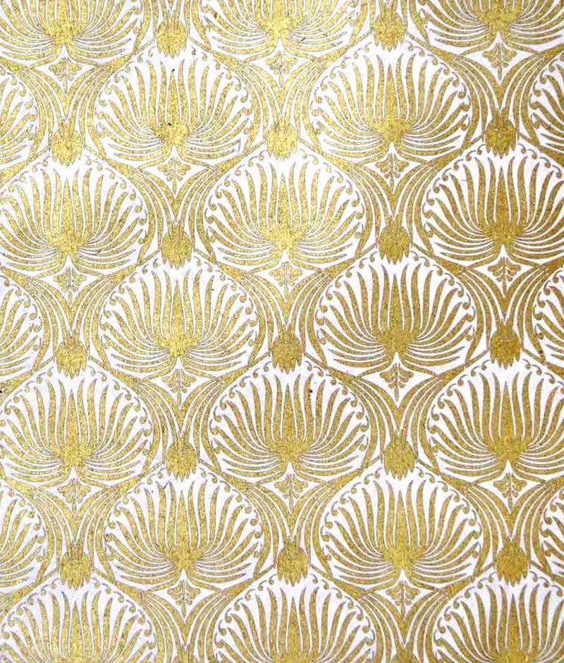 Gold and Cream Art Nouveau Pattern Paper - Art Department LLC