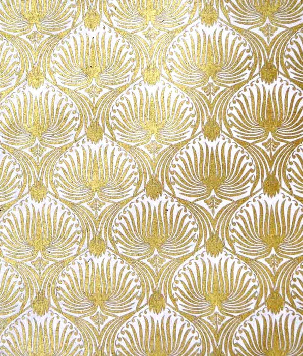 Gold and Cream Art Nouveau Pattern Paper