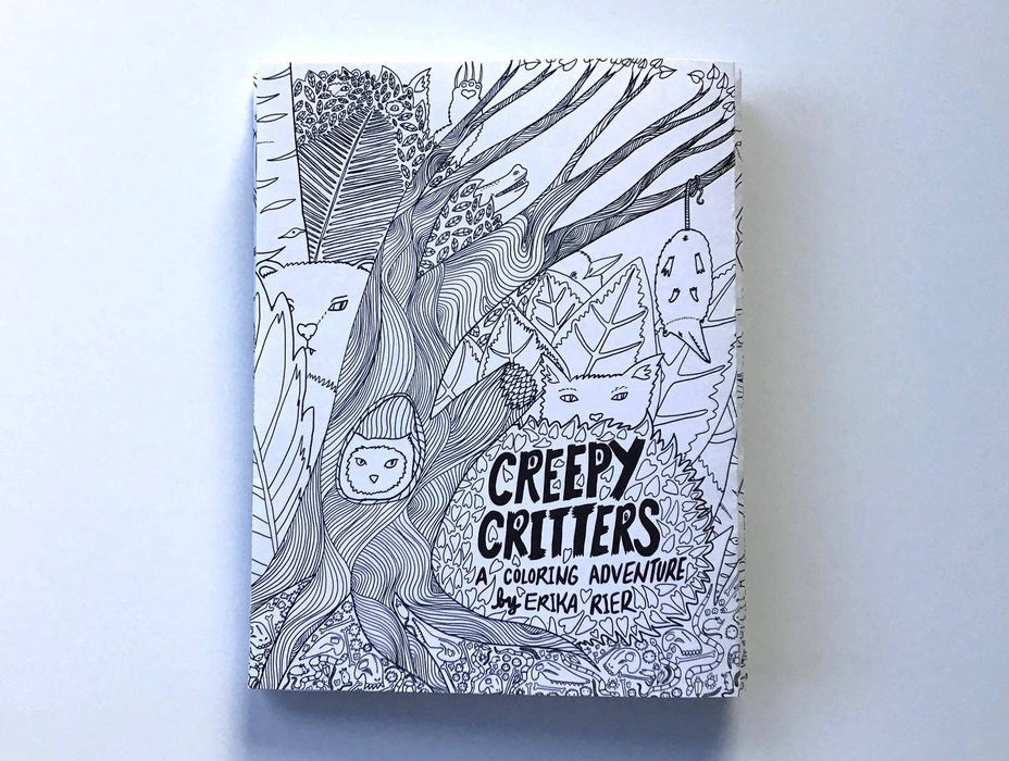 Creepy Critters Accordion-Folded Coloring Zine | Erika Rier