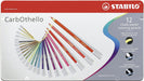 STABILO CarbOthello Metal Box of 12 Colours - Chalk-Pastel Coloured Pencil | Stabilo