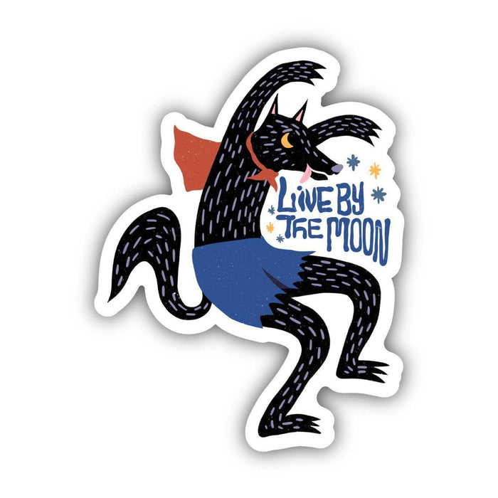 Live by The Moon Werewolf with Cape Fairytale Sticker | Big Moods