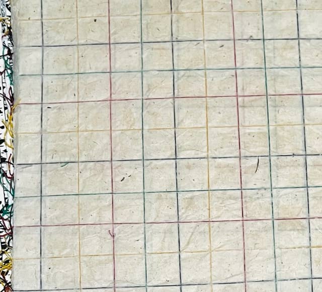 Waxed Paper with Multicolor String Grid