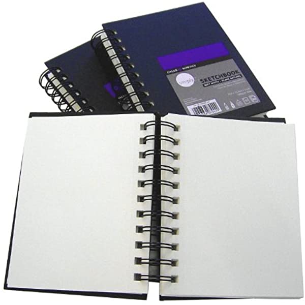 Daler-Rowney Simply Hardbound Sketchbook, Black Cover, Sketch Paper, 4 x  6, 110 Sheets
