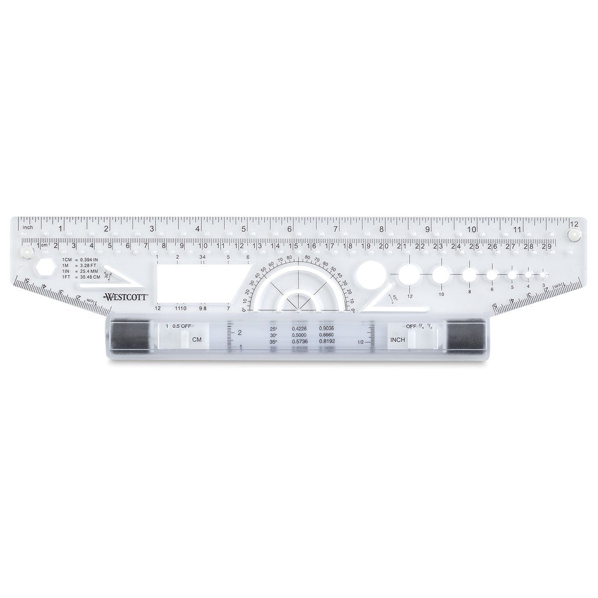  Westcott Clear Flexible 12 Acrylic Metric Ruler (500