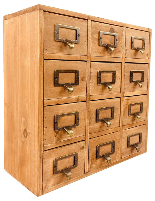 Wooden Storage Drawers (12 drawers) 35 x 15 x 34cm