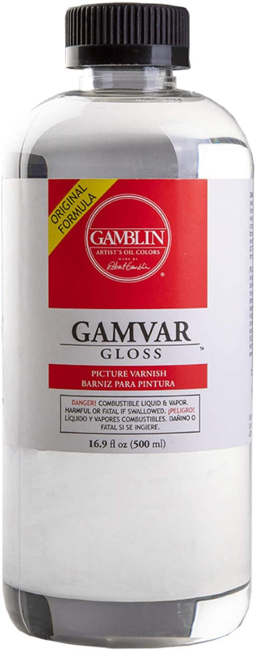 Gamvar Gloss & Gamsol 16.9 oz w/ Airtight Brush Washer Set