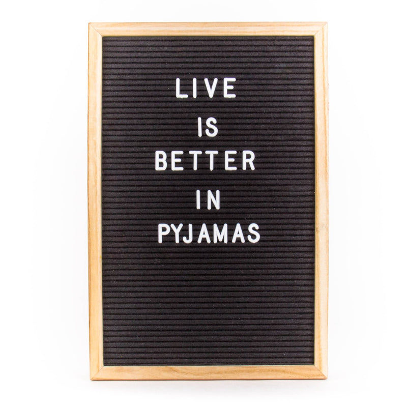 Black Felter Board 45X30 cm with White Letters - Art Department LLC