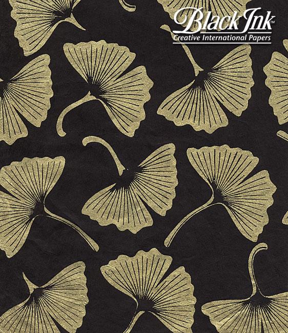 Black Ink Handmade Screenprinted Decorative Paper - Art Department LLC