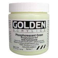 Heavy Body Acrylic Phosphorescent Green 4oz, Glow in the Dark - Art Department LLC