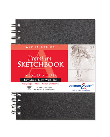 Alpha Series Premium Hard-Cover Sketch Book, 9" x 12" | Stillman & Birn