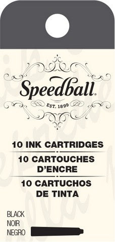 FOUNTAIN PEN INK CARTRIDGE 10PC SET BLACK | Speedball