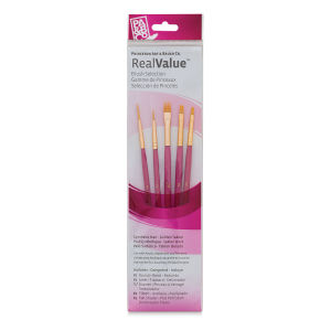 Princeton Real Value Brush Set - 9184, Golden Taklon, Short Handle, Set of 5 | Art Department LLC
