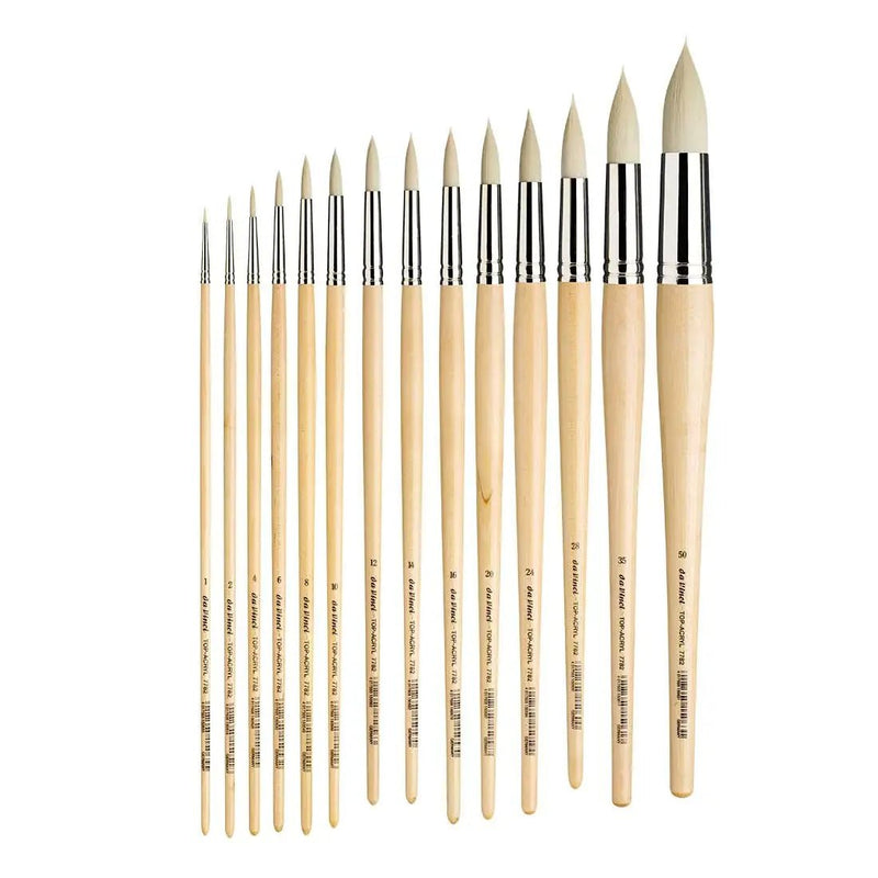 Da Vinci Top Acryl Synthetic Brush - Round, Long Handle - Art Department LLC