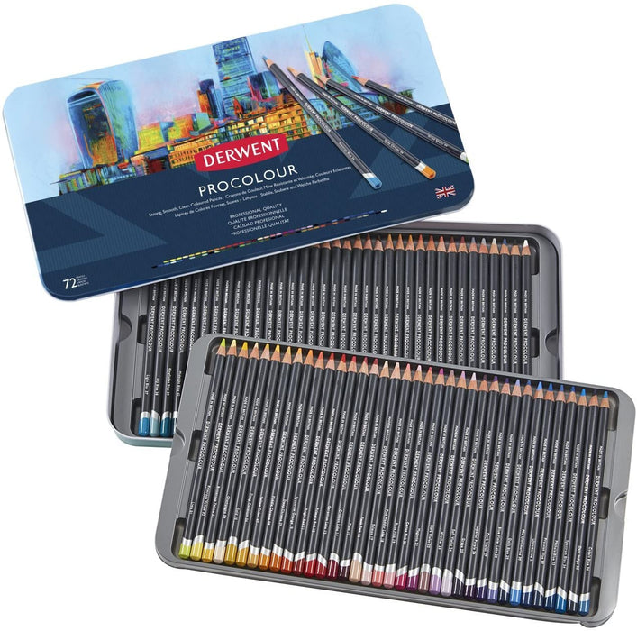 Derwent Procolour Pencil Sets, 72-Pencil Tin Set | Derwent