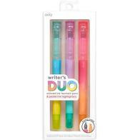 Writer's Duo Colored Ink Fountain Pens & Pastel Ink Highlighters | Ooly