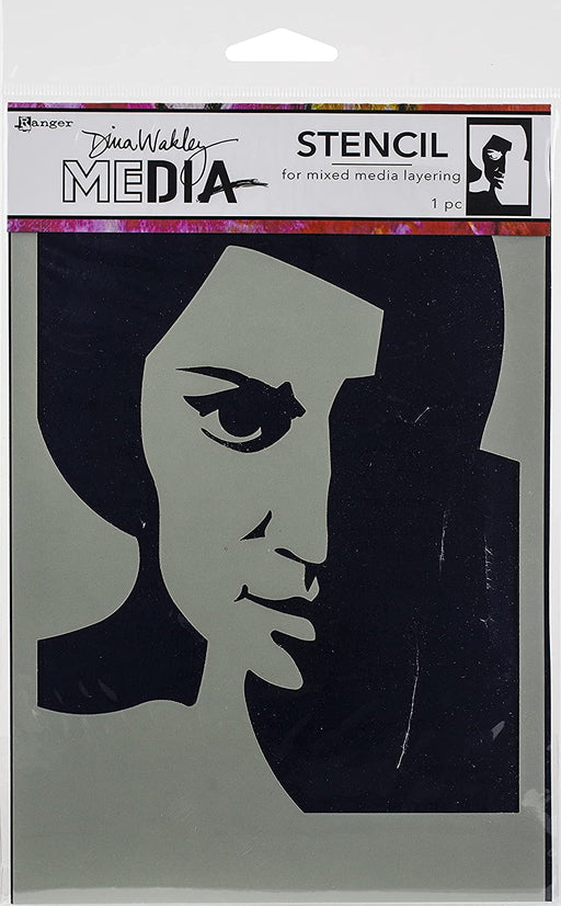 Dina Wakley Media Stencils, Pensive Face