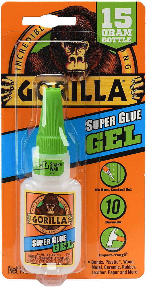 Gorilla Super Glue Gel, 15 Gram, Clear | Gorilla Glue Co
