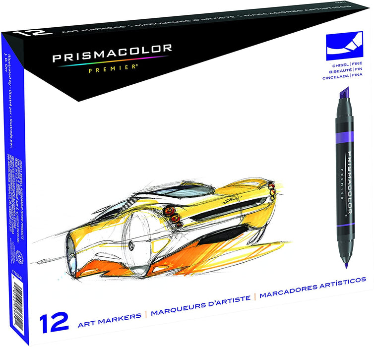 Prismacolor Premier Double-Ended Art Markers, Fine and Chisel Tip