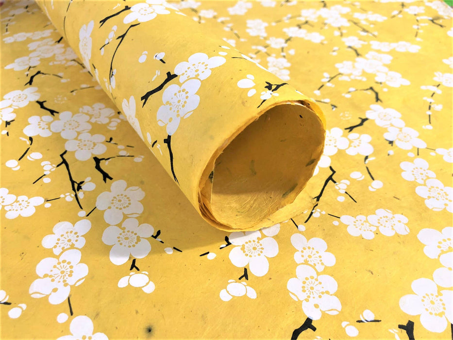 Cherry Blossom Handmade Decorative Paper Yellow