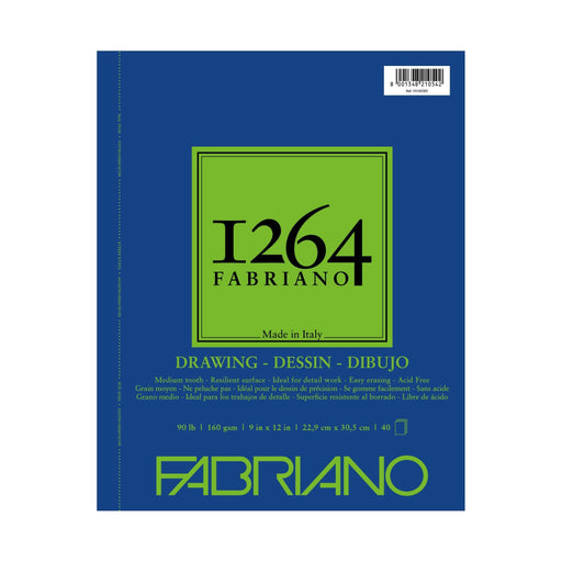 Fabriano 1264 Drawing Pads, 9" x 12" - 90lb. (160 gsm), 40 Shts./Pad | Fabriano