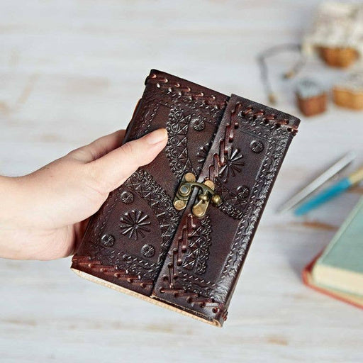 Handcrafted Medium Embossed Leather Journal