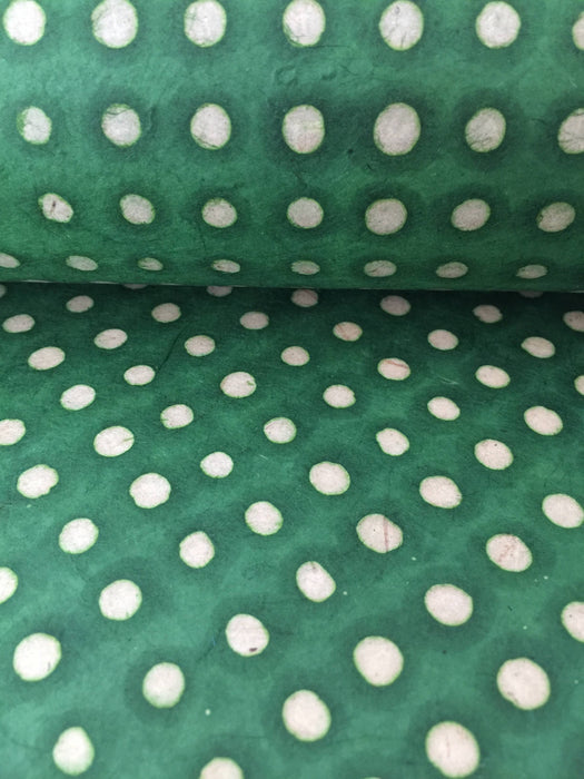 batik-painted dots green