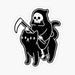 Death Rides A Black Cat Sticker | Designed by Obinsun