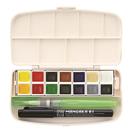 Gansai Tambi Portable 14 Colors Set with Brush and Pen - Art Department LLC